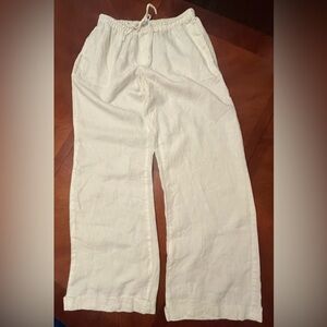 Merona Women’s Linen Trousers Wide Leg White Size 2